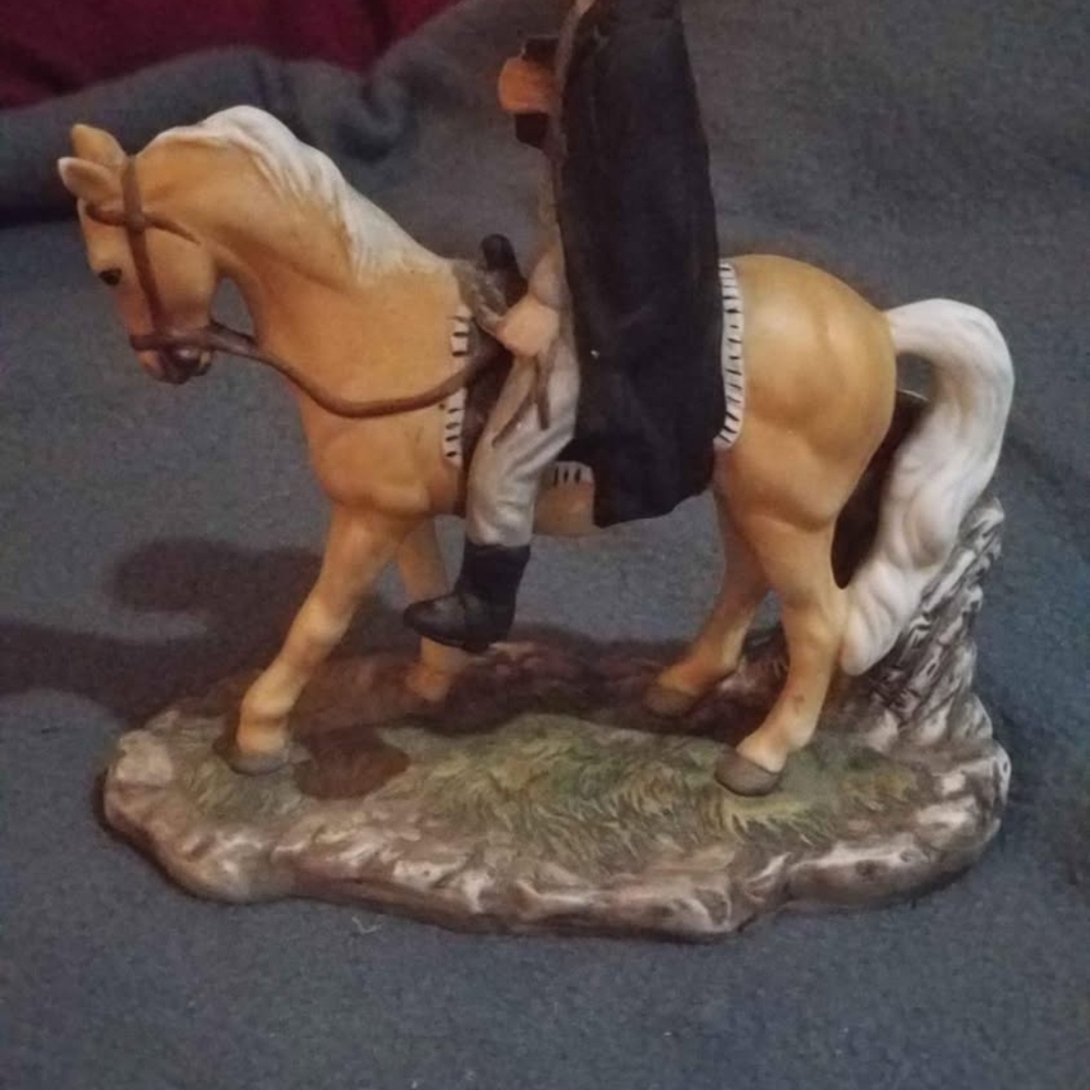 Roma Tan and White Horse Sculpture